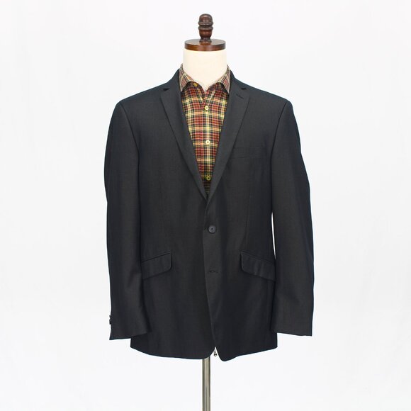 Kenneth Cole 44R Gray Blazer Sport Coat Jacket 2-Button Solid T856 - Picture 1 of 11